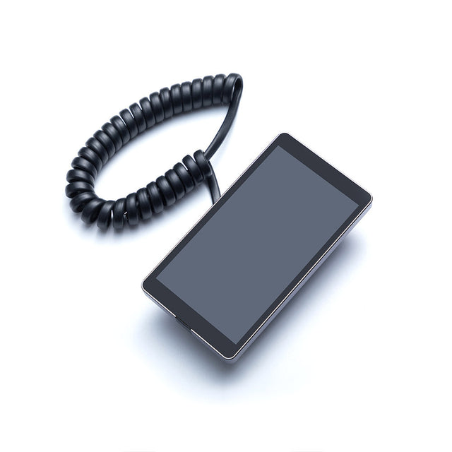 Touchscreen for Snapmaker 2.0 shown with a coiled cable and compact display.
