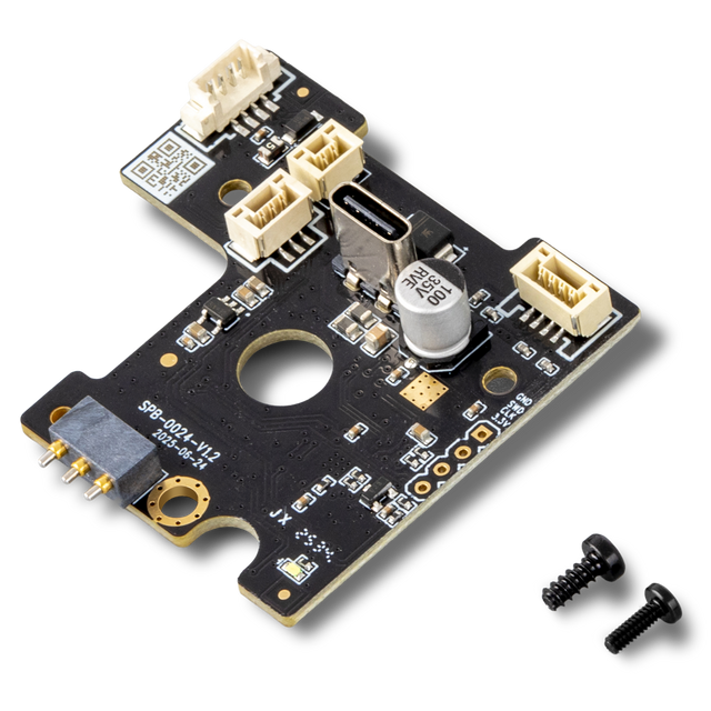 U1 Toolhead PCB featuring pogo pins, signal connectors, and onboard components with screws included for installation.