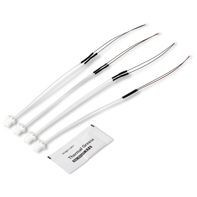 Snapmaker U1 Toolhead Thermistor 4-Pack with four replacement thermistors and a thermal grease packet.