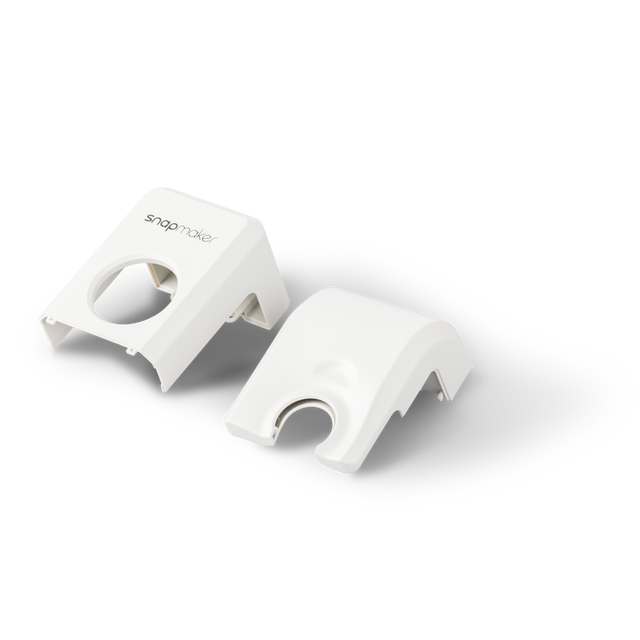 Snapmaker U1 part cooling duct kit with two white duct covers and a round airflow opening.
