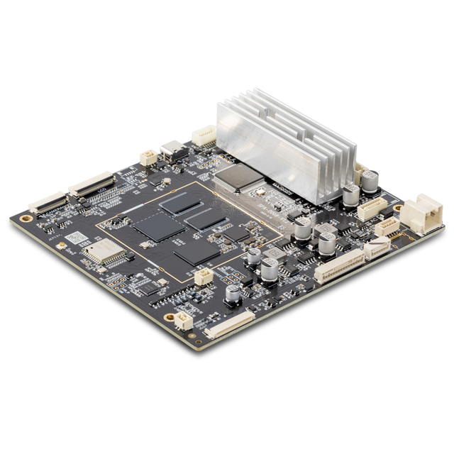 Snapmaker U1 Main Control Board with aluminum heatsink, angled close-up showing PCB components and connectors.