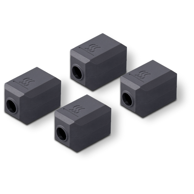 Snapmaker U1 Hot End Silicone Sock (4-Pack) shown as four high-temp silicone sleeves for heater block insulation and safer printing.