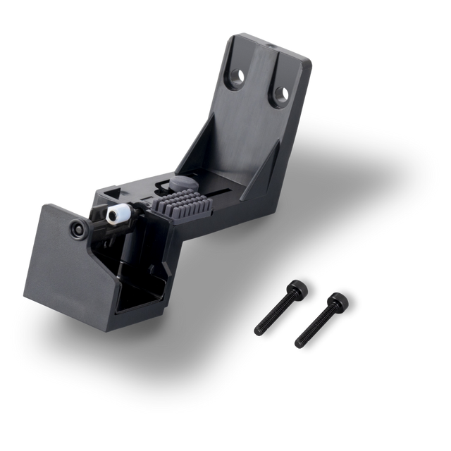 Snapmaker U1 Left Nozzle Wiper with mounting bracket and two screws, angled front view.