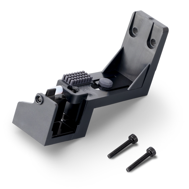 Angled front view of Snapmaker U1 Right Nozzle Wiper with mounting bracket and two screws.