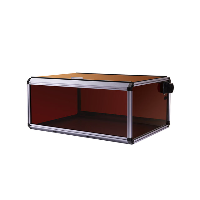 Snapmaker Ray enclosure with closed lid, featuring an all-metal design for laser engraving protection and safety.