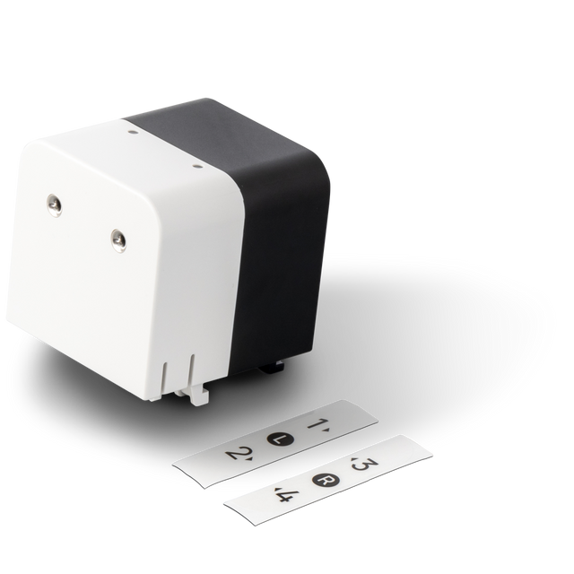 Snapmaker U1 Automatic Filament Feeder Module front angled view with included numbered filament channel labels.