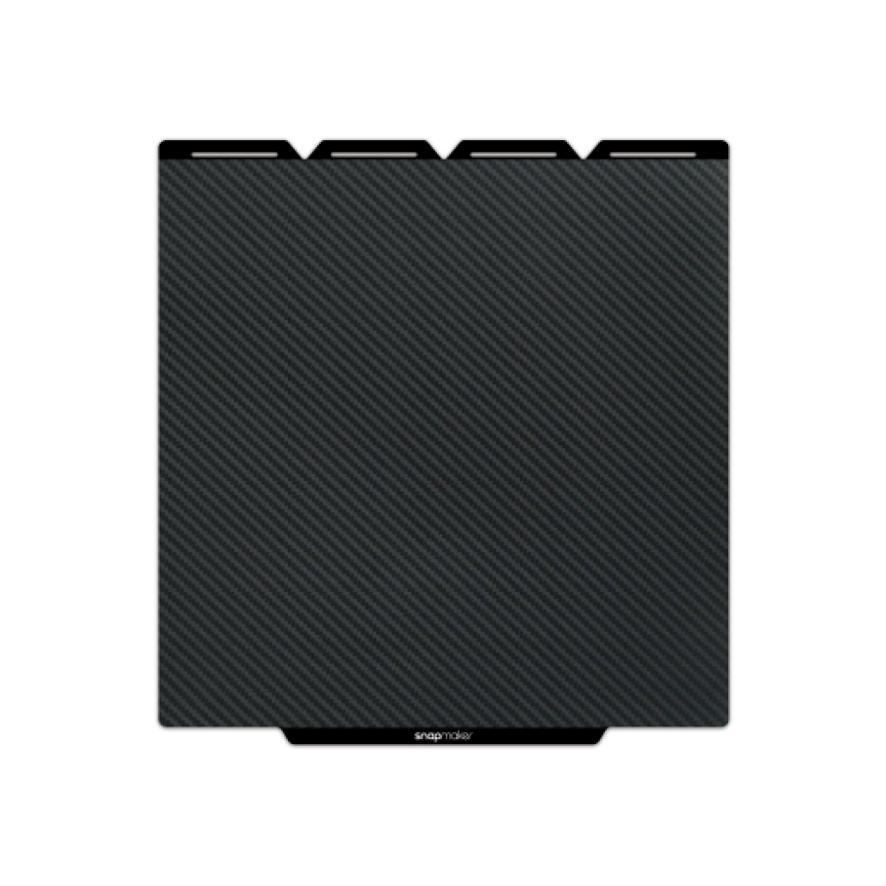 Graphic Effect Steel Plate for Snapmaker U1 shown from above, highlighting its diagonal carbon-fiber pattern.