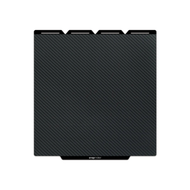 Graphic Effect Steel Plate for Snapmaker U1 shown from above, highlighting its diagonal carbon-fiber pattern.